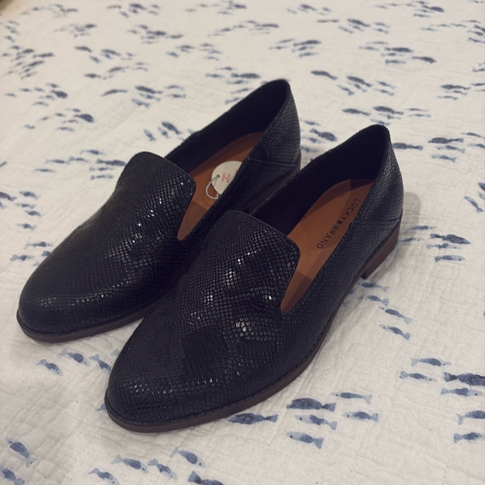 Lucky Brand Loafers Women's 7.5M Leather black NEW